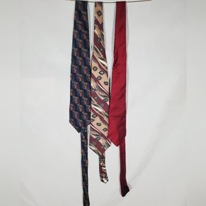 LOT OSCAR DE LA RENTA COUTURE COLLECTION 100% SILK PAISLEY GEOMETRIC NECKTIE TIE